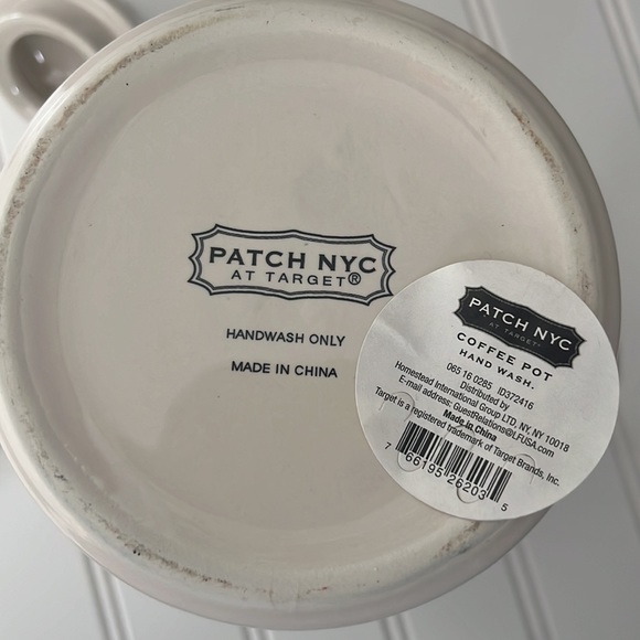 Coffee Pot by Patch NYC @ Target. Cream color with fern design ceramic - Picture 10 of 11